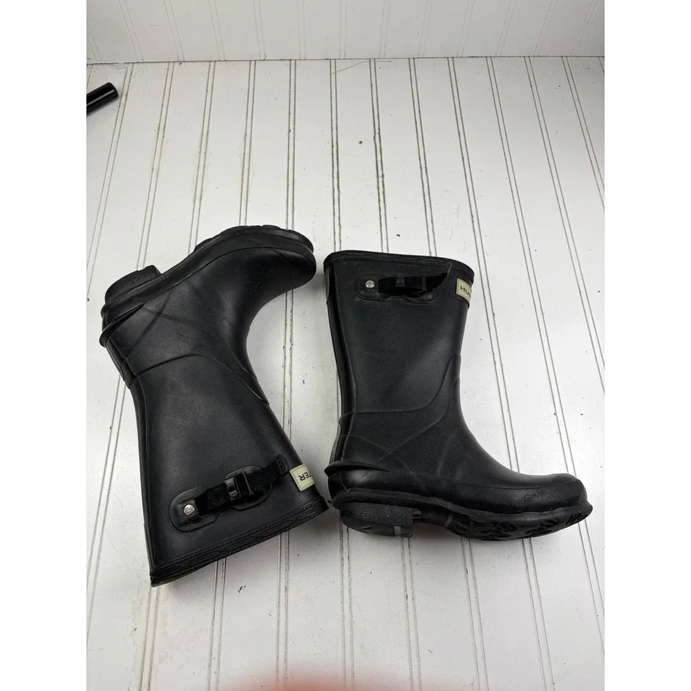 Hunter Original Black Norris Field Waterproof Rubber Rain Boots Kids Size 13/1